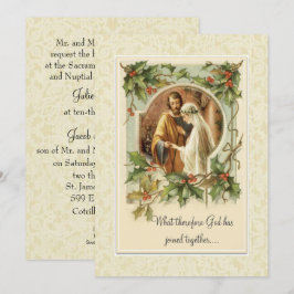 カトリックのクリスマス 伝統的な結婚式の招待状 招待状