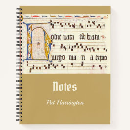 カトリックのグレゴリオ聖歌ラテンマス中世金ゴールド ノートブック