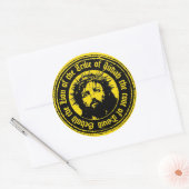 カトリックのステッカーイエス・キリスト・ライオン・オブ・ユダ ラウンドシール (封筒)