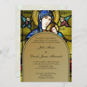 カトリックのステンドグラス結婚ズ 招待状 (正面/裏面)