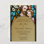 カトリックのステンドグラス聖ジョセフ結婚ズ教会 招待状 (正面/裏面)