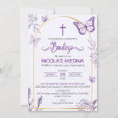 カトリックのバウティゾ侵略蝶バプテスマ 招待状 (正面)