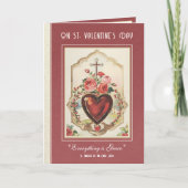 カトリックのバレンタインバラサンテリーズハートクロス カード (正面)
