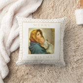 カトリックのマドンナと子供の宗教的なクリスマスプレゼント クッション (ブランケット)