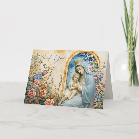 カトリックのマリアとイエスのフローラ カード (正面)