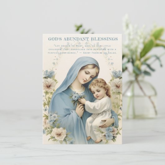 カトリックのマリアとイエスフローラスピリチュアル引用文 (スタンド正面)