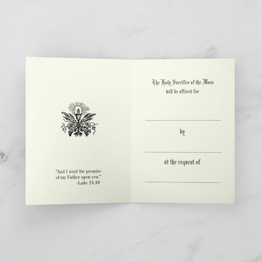 カトリックのミサが聖なるハートイエスを捧げる カード (内部)