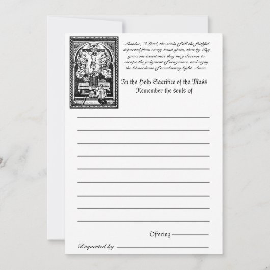 カトリックのミサすべての魂の死の記憶 (正面)