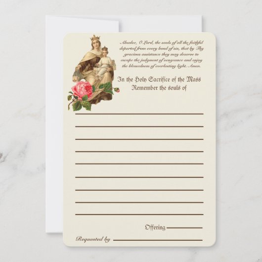 カトリックのミサすべての魂の死の記憶 (正面)