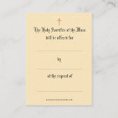 カトリックのミサ提供チャリスバラ神聖カード 名刺 (裏面)