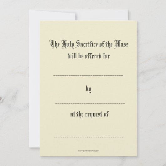 カトリックのミサ提供モンストランスフローラ ノートカード (裏面)