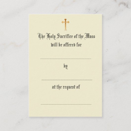 カトリックのミサ提供モンストランスフローラ プレイスカード (裏面)