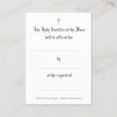 カトリックのミサ提供ヴァージンメリーホーリーカード 名刺 (裏面)