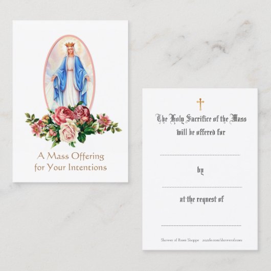 カトリックのミサ提供ヴァージンメリーホーリーカード 名刺 (正面/裏面)