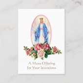 カトリックのミサ提供ヴァージンメリーホーリーカード 名刺 (正面)