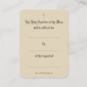 カトリックのミサ提供祈りの言葉神聖カード 名刺 (裏面)