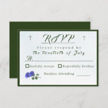 カトリックのミスティブルーとグリーンの応答カード