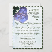 カトリックのミスティマウヴアンドグリーン結婚式招待状 招待状 (正面)