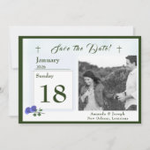 カトリックのミスティ・ブルーとグリーン セーブザデート (正面)