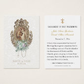 カトリックのメアリ結婚ー・ジョセフフローラの祈りの言葉カード (正面&裏面)