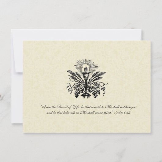 カトリックのメリーイエズファースト聖餐式招待状 招待状 (裏面)