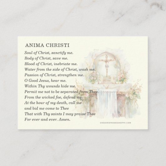カトリックのユーカリスティック崇拝イエス祈りの言葉カード 名刺 (裏面)