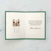 カトリックのユーチャーリスト・チャリスとポインセチア シーズンカード (内部)