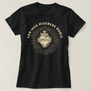 カトリックのラテンマス聖なるイエスハート Tシャツ