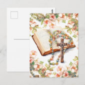 カトリックのロザリオフローラ聖書宗教 ポストカード (正面/裏面)