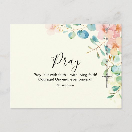 カトリックのロザリーユーカリプトゥス宗教フローラピーチ ポストカード (正面)