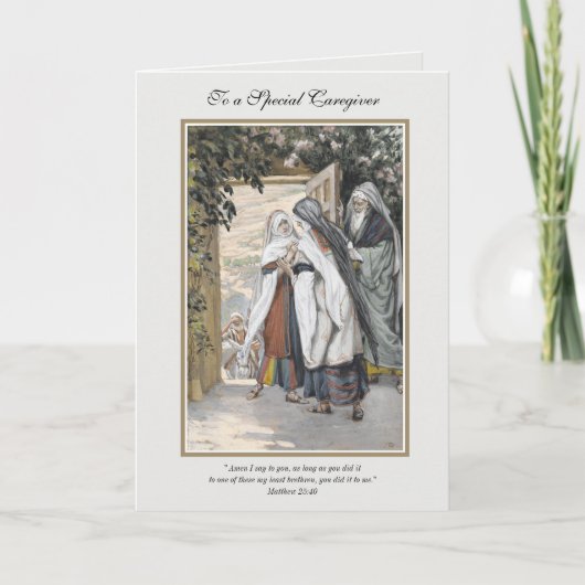 カトリックの介護者メアリーがエリザベス宗教を訪問 カード (正面)