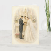 カトリックの伝統的な結婚式おめでとうございます カード (正面)