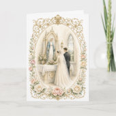 カトリックの伝統的な結婚式おめでとう カード (正面)