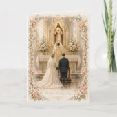 カトリックの伝統的な結婚式おめでとう カード (正面)