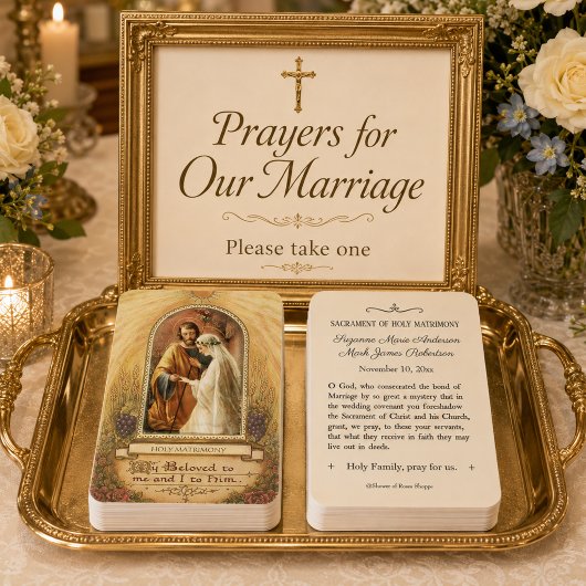 カトリックの伝統的な結婚式の引出物 聖なるカード 名刺