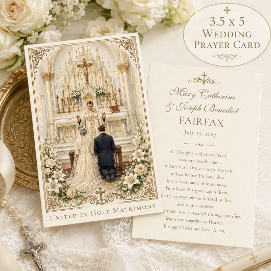 カトリックの伝統的な結婚式の新婚ミサの祈り カード