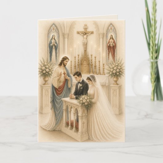 カトリックの伝統的な結婚式グリーティングカード 10枚セット ノートカード (正面)