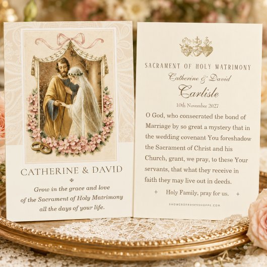 カトリックの伝統的な聖ヨセフと聖マリアの結婚記念品 名刺