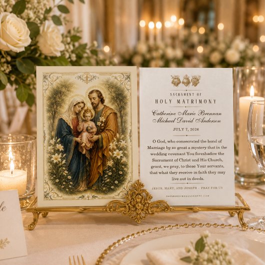カトリックの伝統的な聖婚祈祷カード