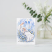 カトリックの伝統的な赤ちゃん洗礼の祝福カード 名刺 (スタンド正面)
