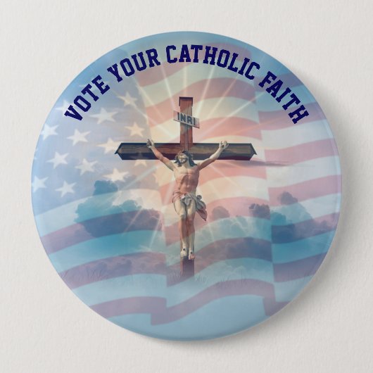 カトリックの信仰を投票する 缶バッジ (正面)