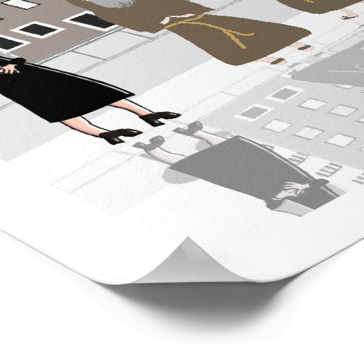 カトリックの修道女と修道士レトロアートポスター ポスター (角)