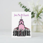 カトリックの修道女のグリーティングカード"教会で私に参加" ポストカード (スタンド正面)