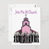 カトリックの修道女のグリーティングカード"教会で私に参加" ポストカード (正面/裏面)