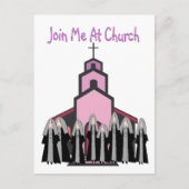 カトリックの修道女のグリーティングカード"教会で私に参加" ポストカード (正面)