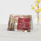 カトリックの修道女の妹クリスマスキャンドル カード (黄色い花)