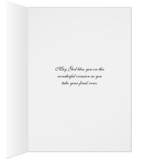 カトリックの修道女の宗教生活の最後の誓い (内側 (右))