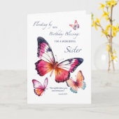カトリックの修道女の宗教誕生日蝶へ カード (黄色い花)