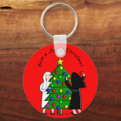 カトリックの修道女の芸術クリスマスカード&ギフト キーホルダー (正面)