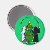 カトリックの修道女の芸術クリスマスカード&ギフト マグネット (正面/裏面)